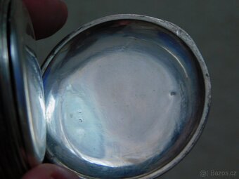 Celostříbrné tulou zdobené tříplášťové raritní kapesní hodin - 5