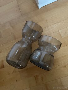 IKEA váza sada set 2x 2 skleněné velké vázy z kouřového skla - 5