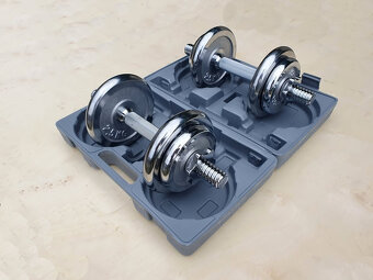 Jednoručky činky 2x10kg CHROM + KUFR - 5