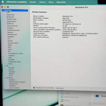 APPLE MACBOOK PRO 14” M2 PRO/16GB RAM/512GB/BATERIE 99% - 5