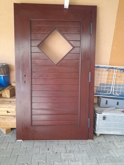 Vchodové venkovni dveře masivní dubové - 5