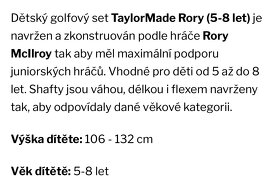 Detske golfovy set TaylorMade Rory (5-8) - 5