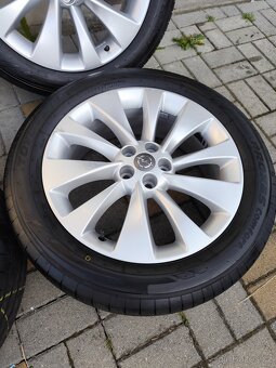 ALU 5x105 r18 OPEL + LETNÍ PNEU - PĚKNÁ SADA - 5
