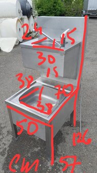 Nerezový výlevka s 2x dřezem 50x70x126 cm - 5