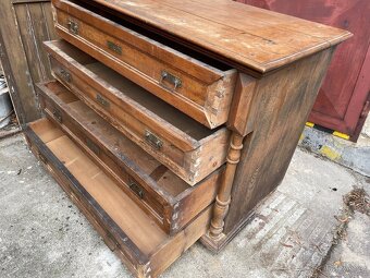 ✅ Starožitná dřevěná komoda | masivní dřevo | 4 šuplíky - 5
