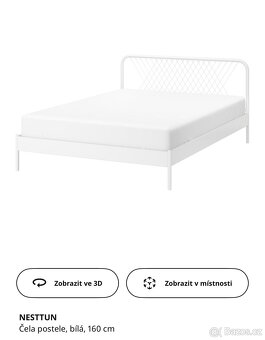 Bílá kovová postel IKEA NESTTUN 160x200cm - 5