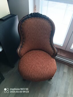 Starožitná sofa sedačka+kreslo - 5