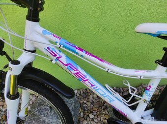 Značkové dětské kolo Superior 24" (bílá/modrá/růžová) - 5