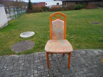 4x židle dřevěná, čalouněná - 5