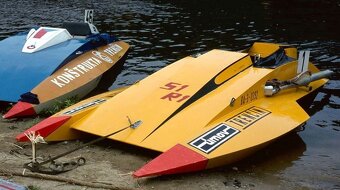 Závodní loď kluzák motor König čz jawa Delfín plaketa foto - 5