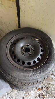 Plechová kola 5×112 se zimními pneu 195/65 R15 – VW, Skoda, - 5