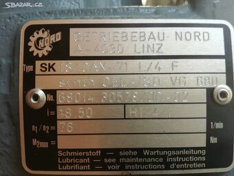 Elektromotor s převodovkou Nord SK 71L/4F, 0,37 kW - 5