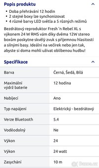 Bezdrátový reproduktor Fresh 'n Rebel XL (cena za 2 kusy) - 5