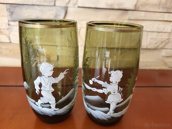 2 STAROŽITNÉ SBĚRATELSKÉ SKLENICE- LEDOVÉ DĚTI- NÁDHERNÉ - 5