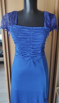 dlhé modre šaty S - 5