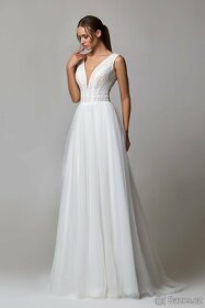 Luxusní nenošené svatební šaty, Bonnel S-M, 38EU - 5