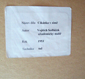 Vojtěch Sedláček - Cigánka v zimě / velký obraz, 50. léta - 5
