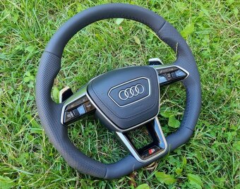 AUDI S volant A6 C8 A8 SQ8 Q8 kozeny zkoseny perforovany - 5