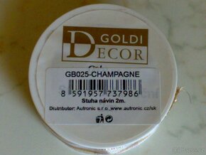 Nová dekorační stuha Goldi Decor "Champagne" - 1 ks - 5