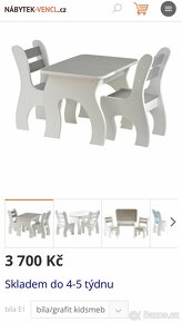 Krásný detsky set stolek 2 zidle s uloznym prostorem - 5