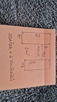 Velká šedá rozkládací sedačka do U + stolek - 5