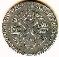 Mince Marie Terezie 1/2 tolar křížový 1764 Brusel - 5