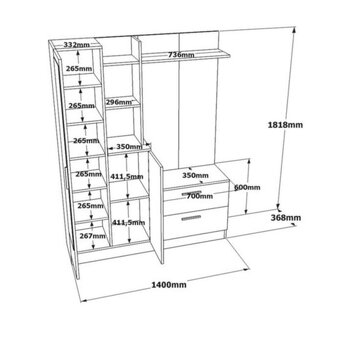 Předsíňová stěna DODO borovice atlantic bílá - 5