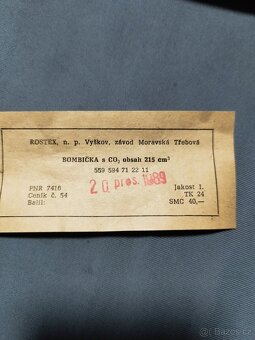 Rostex 215cm³CO2 bombičky - PLNÉ, STAROŽITNOST - 5