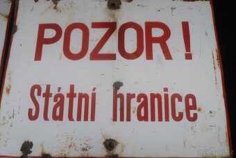 Plechová cedule - POZOR Státní hranice 4ks - 5