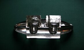 Starožitný kalamář sklo rozměr: 22.5x11x7cm - 5