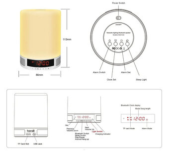 Bezdrátový reproduktor a LED dotyková svítilna v jednom - 5