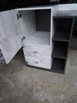 Tablo - psací stůl, 1x dveře, 2x zásuvka (grafit/enigma) - 5