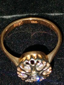 Zlaty damsky prsten Diamanty Punc 0,585 Rozmer 51 - 5