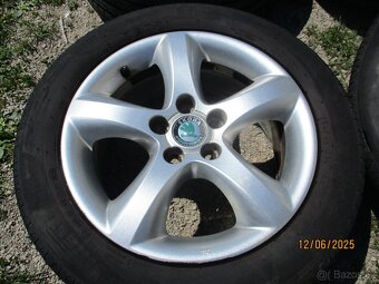 Alu kola ŠKODA 5x100 r15 letní Pirelli 195/55 BR15 - 5