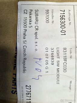 Originální páčka světel Subaru Impreza / Forester (Nová) - 5