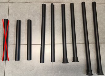 čierne trubky, rúrky, clampy, ramená na bicie - 5