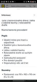 Dětské bavlněné teepee s podlážkou, výška 162cm - 5