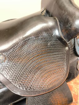 historické sedlo na koně, celokožené, zdobené, kompletní - 5