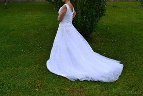 Bílé svatební šaty vel. 36/38 + spodnice zdarma - 5