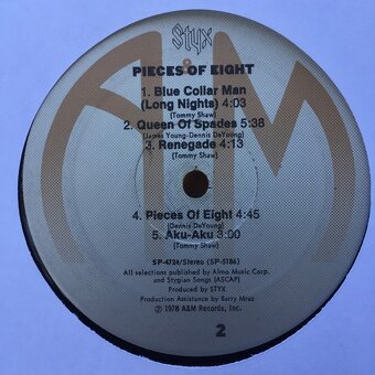 LP STYX-Pieces of Eight,Ex - 5