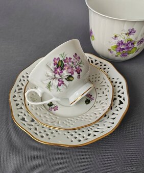 Nádherná porcelánová sada s květinovým dekorem od Schumann - 5