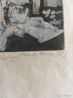 Akt,Grafika ,Josef Saska ," Pilný student" - 5