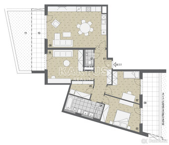 Pronájem bytu 4+KK (114m²) s předzahrádkou v novostavbě na u - 5