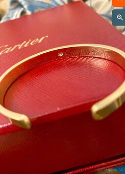 Zlatý náramek CARTIER LOVE s diamantem a účtem - 5