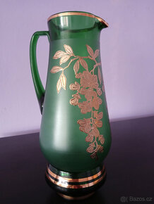 Novoborské sklo zelené (6 sklenic + džbán) - 80.léta - 5