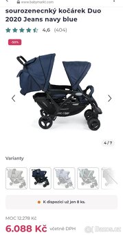 Sourozenecký kočárek Duo 2020 jeans navy blue - 5