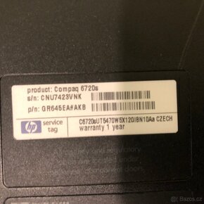 Notebook HP 6720s - 5