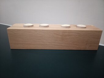 Masivní dřevěný dubový svícen - 5