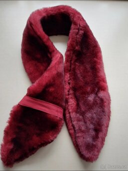 Bordó kožíšek kolem krku, H&M - 5