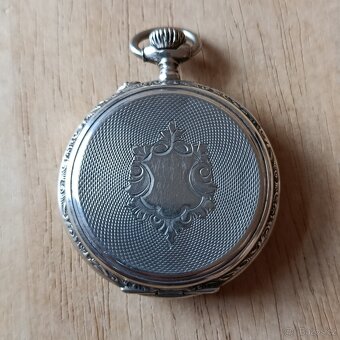 Starožitné stříbrné kapesní hodinky REMONTOIR - 5